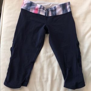 Lululemon purple over the knee crop leggings